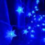 HUGSVIK 25Ft 50 LED Blue Star Lights for Bedroom,8 Modes Battery Operated Blue Christmas Lights, LED Star String Lights for Christmas Wedding Party Bedroom Kids Bed Canopy Camping Patio Umbrella