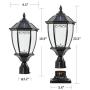 GYDZ Solar Post Lights Outdoor Solar Lamp Post Light for Gate Porch/Stone Pillar, Waterproof Decorative Solar Pillar Light Warm&Cool White, Oil-Rubbed Black Die Cast Aluminum Housing with Clear Glass