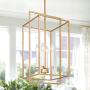 KSANA Gold Chandelier, 4-Light Modern Linear Chandeliers, Pendant Hanging Light Fixtures for Dining Rooms, Foyer, Living Room, Bedroom and Kitchen Island, Brushed Gold Finish