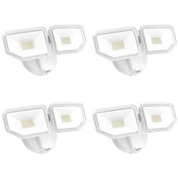 Freelicht 4 Pack LED Security Light Outdoor, Switch Controlled Flood Light, 30W 5000K 3100LM Super Bright Exterior Light, 2 Adjustable Heads, Ip65 Waterproof for Yard,Garage, Patio, Porch