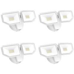 Freelicht 4 Pack LED Security Light Outdoor, Switch Controlled Flood Light, 30W 5000K 3100LM Super Bright Exterior Light, 2 Adjustable Heads, Ip65 Waterproof for Yard,Garage, Patio, Porch