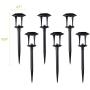 LANSGARINE 6 Pack Glass Solar Lights Pathway Outdoor,Newest Design,Bright Garden Stake lights,Waterproof Wireless Sun Powered Landscape Lighting for Yard Patio Walkway Lawn(Black,Warm White)