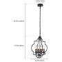 reesenLight Modern Chandelier Foyer Lantern 4-Light Black Pendant Lighting Farmhouse Ceiling Hanging Light Fixtures for Dining Room, Living Room, Entryway, Hallway