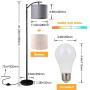 Floor Lamp for Living Room, LED Standing Lamp with 2 Hanging Lamp Shades(Beige & Gray), Tall Pole Classic Industrial Floor Lamp with 9W 3000K LED Bulb for Bedroom Study Office - Black