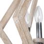 LOG BARN Wood Chandelier for Dining Room, 6-Light Farmhouse Orb Light Fixture for Kitchen Island, 19.5”W