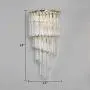 LITFAD Clear Crystal Wall Sconce 5 Lights Contemporary Wall Light Fixture Modern Wall Mount Light Fixture in Gold LED Wall Lamps Sconce Night Light for Living Room Hallway Bedside Hotel