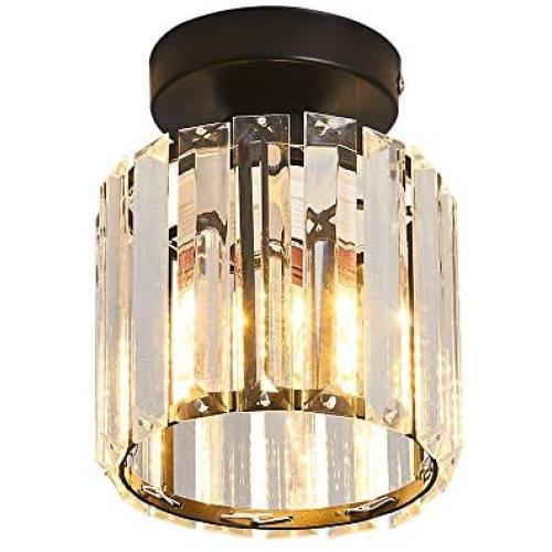 Ceiling Light Fixture Mini Hallway Modern Lighting fixtures Crystal Chandelier Semi Flush Mount for Bar Kitchen Dining Room