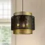 Maxax Round Farmhouse Chandelier 3 Light Indoor Ceiling Light Black&Gold Metal for Kitchen Island Living Room Dining Room Farmhouse