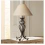 Rustic Table Lamp Open Scroll Wrought Iron Parchment Empire Shade for Living Room Family Bedroom Bedside - Franklin Iron Works