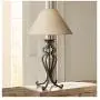 Rustic Table Lamp Open Scroll Wrought Iron Parchment Empire Shade for Living Room Family Bedroom Bedside - Franklin Iron Works