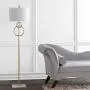 JONATHAN Y JYL1097A Haines 60'' Modern Circle Marble/Metal LED Floor Lamp Classic,Glam,Transitional for Bedrooms, Living Room, Office, Reading, Gold Leaf/White