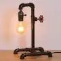 HAITRAL Retro Table Lamp, Industrial Steam Punk Lamp, Loft Style Rustic Bronze Metal Lighting, Pipe Desk Lamp for Bedside, Living Room, Office, Café, Store, Pub with Red Valve (Bulb Not Included)