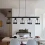 OYIPRO Industrial Kitchen Island Light, 5 Lights Pendant Light Metal Wire Cage Hanging Lamp Rustic Ceiling Light Fixture E26 Socket