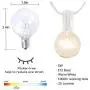Afirst Outdoor String Lights 50 Ft with 52 Globe Bulbs Patio String Lights UL Certification Weatherproof Outdoor Hanging Lights for Garden/Backyard Party/Wedding-White Cord