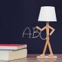 VOGLEE Novelty Cool DIY Desk Lamp for Kids Bedroom Adjustable Beside Table Lamp Swing Arm Wood Nightstand Light Living Room Dorm (Wooden)