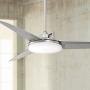52'' Cyber Modern Ceiling Fan with Light LED Dimmable Remote Control Brushed Steel for Bedroom Kitchen Living Room Dining - Casa Vieja