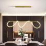 TFCF Modern LED Pendant Light with Remote Control Stepless Dimmable Contemporary Chandelier Gold 78W Adjustable Ceiling Fixture Wave Light for Dining Room & Kitchen Island (80cm/31.49Inch)