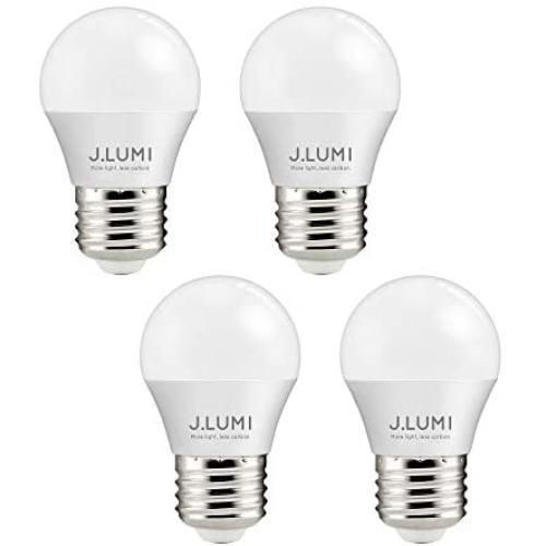 J.LUMI BPC4505 LED Bulb 5W, A15 Bulb, G45 Bulb Shape, 40 Watt Equivalent, E26 Base, 3000K Soft White, Ceiling Fan Light Bulbs, Appliance Bulb, Bathroom Light Bulbs, Non Dimmable (Pack of 4)