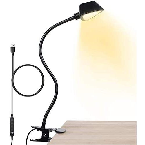 Vekkia 12 LED Reading Light, Adjustable Clip on Lamp for Reading in Bed, 10 Brightness Level× 3 Colors Book Lamp, Clip Light for Desk, Bed Headboard