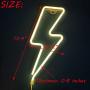 UCSAJI Lightning LED Neon Lights Lightning Shaped Decor Light Sign Lamp Christmas Wall Decor Birthday Party Kids Room Living Room Home Wedding Party Decor(Yellow)