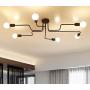 RUXUE Modern Ceiling Light 6 Heads Retro Metal Chandeliers Light Fixtures for Kitchen Bedroom (6-Heads Black)
