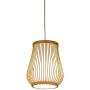 ANYE 15ft White Plug-in UL On/Off Dimmer Switch Cord Retro Art Deco Style E26 Lamp Holder Rattan Bamboo Lampshade Pendant Light for Dining Room Cafe Restaurant Bulbs Not Included
