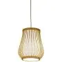 ANYE 15ft White Plug-in UL On/Off Dimmer Switch Cord Retro Art Deco Style E26 Lamp Holder Rattan Bamboo Lampshade Pendant Light for Dining Room Cafe Restaurant Bulbs Not Included