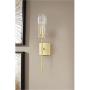 Effimero Gold Wall Sconce Lighting - Bathroom Light Fixture - Modern Indoor Bedroom Wall Lights with Clear Glass Shades