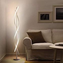 30W LED Floor Lamp Remote Control Dimmable Spiral Floor Lamp Indoor Lamp Floor Lamp for Living Rooms Family Rooms Bedrooms Offices Lighting (White)