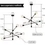 Sputnik Chandelier 6 Lights Modern Black Pendant Light Fixture Industrial Vintage Dining Room Kitchen Island Bedroom Lighting