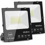 MOSFiATA 2 Pack LED Flood Light 100W, 250 LED 11000 Lumen Super Bright Floodlight IP66 Waterproof Outdoor Work Light 6000K Daylight White Security Lights for Garden Yard Lawn Basketball Court