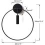 BOKT Modern Wall Light Fixture Mid Century Wall Sconces Metal Circular Wall Mount Light Vanity Light for Living Room, Bathroom, Hallway, 2 Pack (Black)