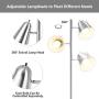 Tangkula 3-Light Floor Lamp, 64” Mid Century Modern 3 Light Tree, Standing Tall Pole Lamp with 3 LED Bulbs and Adjustable Heads, Reading Light for Living Room & Bedroom, 360 Lighting (Nickel)