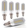 Genixgreen T6 LED Light Bulbs 1W (10W Equivalent) Daylight 4000K Smoke Grey Glass Finishing E12 Candelabra Edison Bulb T25 LED Lamp for Living Room Bedroom Kitchen 100lm CRI 90 Not-Dimmable 5 Pack