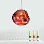 RUNNUP Modern Pendant Light Creative Single Light 12'' Hanging Lamp with Melt Glass Shade in Red for Dining Rooms,Living Room