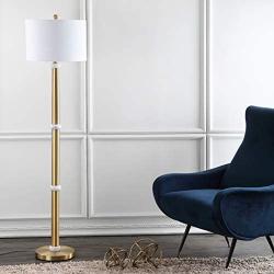 JONATHAN Y JYL1088A Gregory 60.5'' Metal/Marble LED Floor Lamp Contemporary,Transitional for Bedrooms, Living Room, Office, Reading, Brass Gold/White