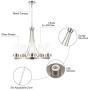 CO-Z 5 Light Chandelier Brushed Nickel, Modern Dining Room Light Fixture Hanging with Clear Glass Shade, Wagon Wheel Chandelier with Adjustable Chain for Living Room Bedroom Kitchen