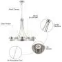CO-Z 5 Light Chandelier Brushed Nickel, Modern Dining Room Light Fixture Hanging with Clear Glass Shade, Wagon Wheel Chandelier with Adjustable Chain for Living Room Bedroom Kitchen