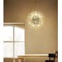 LITFAD Crystal Pendant Light Anti-Glare LED Dandelion Chandelier Modern Style Ceiling Hanging Light in Chrome for Dining Room Reception Cafe Clothes Stores - 19.5'' Wide