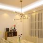 6 Lights Modern Sputnik Chandelier Gold Brass Lighting Fixture Mid Century Hanging Pendant Light for Dining Room Kitchen Island Bedroom Indoor Decor
