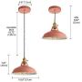 KWOKING Lighting Nordic Macaron Color Industrial Hanging Lamp Creative Modern Adjustable Metal Pendant Light Chandeliers for Living Room, Kitchen Island, Hotel, Warehouse,Study Room, Pink