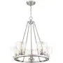 Bellis Brushed Nickel Round Pendant Chandelier 24 1/2'' Wide Modern Industrial Clear Glass 5-Light Fixture for Dining Room House Foyer Kitchen Island Entryway Bedroom Living Room - Possini Euro Design