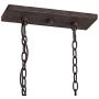 Marsden Bronze Gray Wood Rectangular Pot Rack Pendant Chandelier 36'' Wide Rustic Farmhouse Clear Seedy Glass 4-Light Fixture for Dining Room House Island Entryway Living Room - Franklin Iron Works