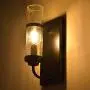 COTULIN Contemporary Glass Wall Sconce Lighting Black Metal Wall Sconce,Vintage Wall Lamp with Clear Seeded Glass Shade,Wall Light for Living Room Bedroom Hallway Farmhouse