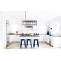 Farmhouse Kitchen Island Pendant Lighting Fixture, Rustic Kitchen Ceiling Hanging Bar Lights, Dining Room Pendant Lighting Marble Finish Rectangle Metal Chandelier(6 Sockets B)