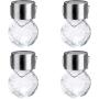 GIGALUMI 4 Pack Hanging Solar Lights Christmas Yard Decoration, White LED Solar Crackle Globe Hanging Lights Waterproof Outdoor Solar Lanterns with Handle for Garden, Yard, Patio, Lawn