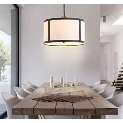 JONATHAN Y JYL3510A Thatcher 17'' Metal LED Pendant Light, Traditional, Transitional for Kitchen, Living Room, Oil Rubbed Bronze
