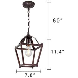 Infront Hanging Lights 1Light Farmhouse Chandelier Oil Rubbed Bronze Finish Pendant Kitchen Lighting Dining Room Lighting Fixtures Hanging Lamp Semi Flush Mount Ceiling Lights