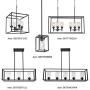 VINLUZ 4 Light Hanging Lantern Pendant Light Black Industrial Cage Dining Room Chandelier with Clear Glass Shade for Kitchen Foyer Entryway Dining Room