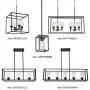 VINLUZ 4 Light Hanging Lantern Pendant Light Black Industrial Cage Dining Room Chandelier with Clear Glass Shade for Kitchen Foyer Entryway Dining Room